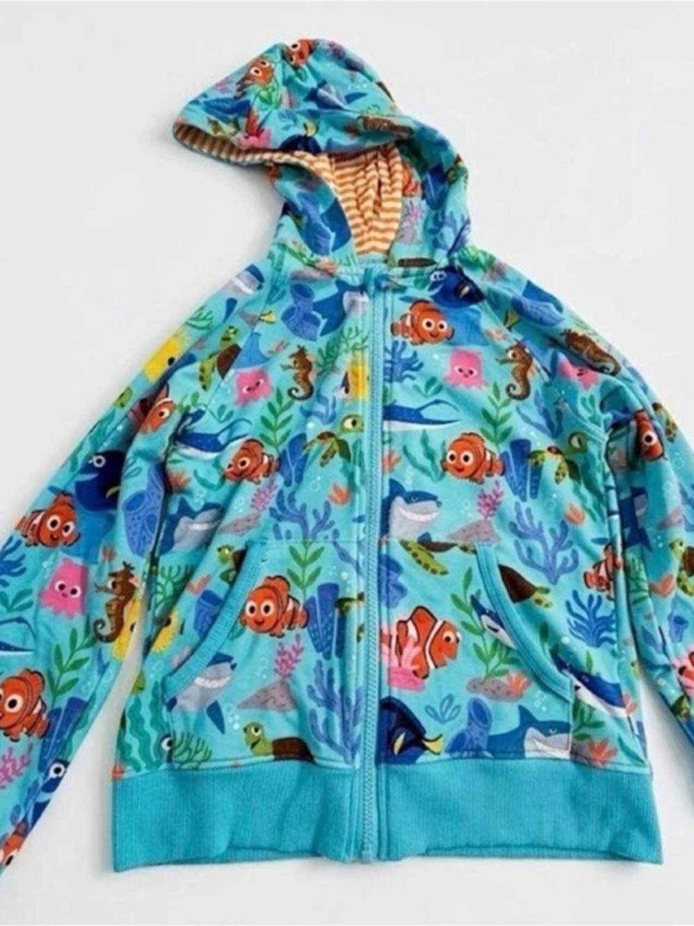 Disney x Little Sleepies  Finding Nemo Full-Zip Hoodie Sweatshirt  Aqua Blue Mul